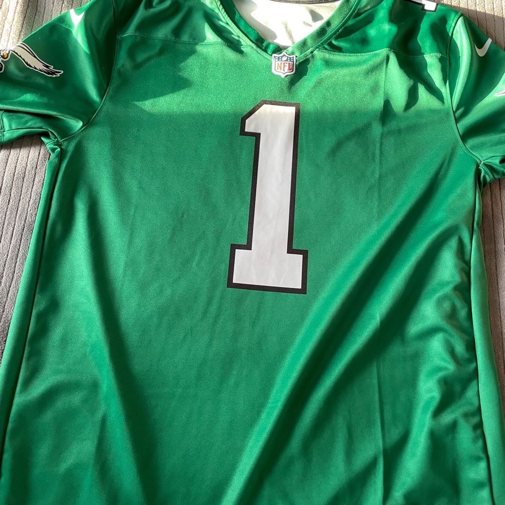 Eagles Green NFL Jalen Hurts Jersey with Number 1